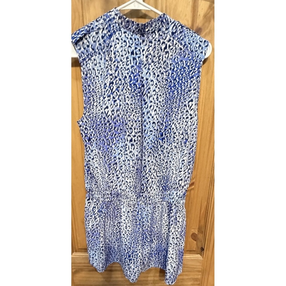 Rebecca Taylor Blue Leopard Print Romper Sleeveless Casual Boho Summer - Picture 4 of 4
